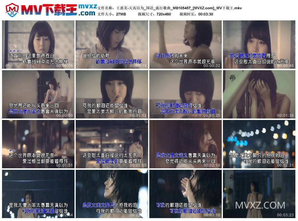 王惠美-天真以为_国语_流行歌曲_MB105457